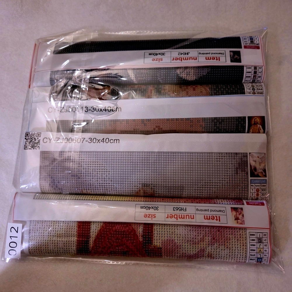 Mixed Lot 4 Religious Jesus Angels 3D Diamond Art Kits On Canvas Crafts NEW